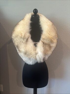 Vintage Fox Saga Furs Cream Fur Collar Wrap 44”